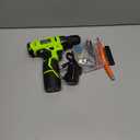 FADAKWALT Cordless Drill Set,12V Power Drill Set with Battery and Charger, Electric Driver/Drill Bits, 3/8'' Keyless Chuck,21+1 Torque Setting, 180 inch-lbs, with LED Electric Drill Set (Green)