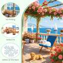 500 Piece Puzzles for Adults, Cozy Seaside Terrace Scene Jigsaw Puzzles with Dog and Cat, Relaxing 500 Piece Puzzle, Perfect for Family Time, Wall Decor, Gift for Adults, Seniors, 20.5 x 15 in