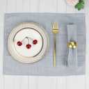 Narrow Striped Cotton Linen Blended Dinner Cloth Napkins - Set of 12 (40 x 30 cm) - for Events & Home Use (Blue)