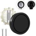 Bathtub Overflow Cover 2-Screws on, 3.55" ABS Plastic Tub Overflow Plate with Hair Catcher, 2-Hole Tub Overflow Drain Faceplate Replacement Overflow Cap for Alcove Bathtub (Matte Black)