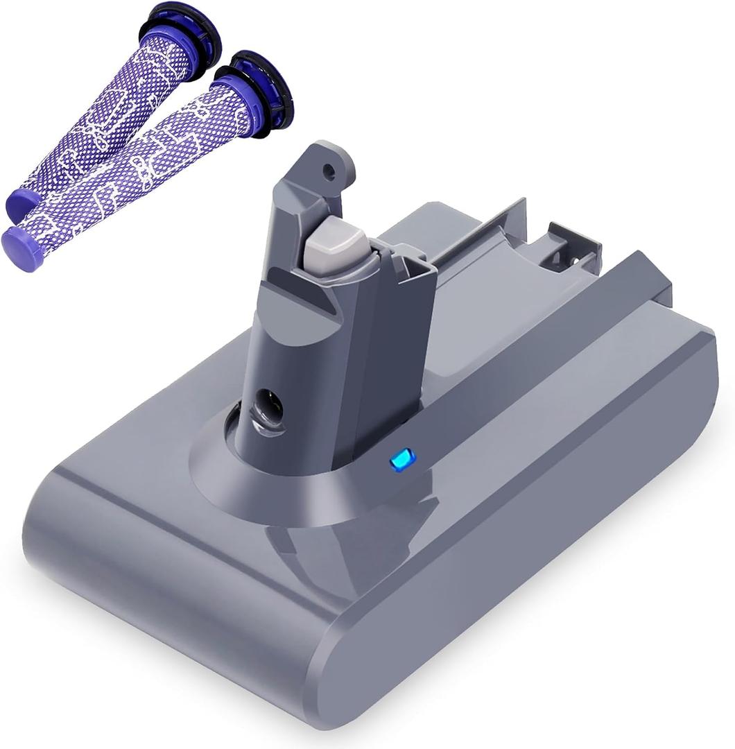 Biswaye Compatible with Dyson V6 Battery Replacement Compatible with Dyson V6 DC62 DC59 DC58 SV03 SV04 SV06 SV09 Slim Animal Absolute Motorhead 21.6V Cordless Vacuum Batteries