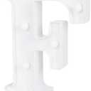 Restaurantware Illumify 6.4 x 1.2 x 8.7 Inch Light Up Letter 1 Durable Marquee LED Light - Letter F Touchproof White Plastic Party Light Keyhole Slot For Parties Weddings Or Special Events