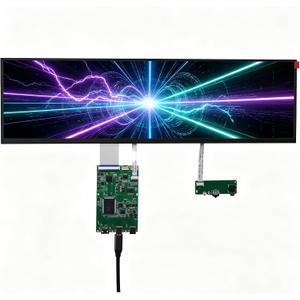 14.5 Inch 2.5K Touchscreen Bar Monitor, 2560720 IPS Portable LCD Screen with 10-Point Touch, 60Hz Refresh Rate, 350nit Brightness, USB-C Driver Board YX-2.5K for DIY Game PC (No Shell)