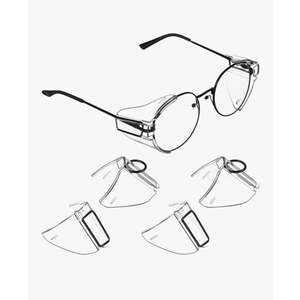 VOSAREA 2 Pairs Glasses Side Safety Glasses Side Flexible Slip on Side Shields for Safety Glasses Fits Small to Large Eyeglasses