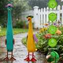 22" Duck Garden Statue Set of 2 Metal Ducks, Duck Outdoor Decor with Stakes Animal Yard Art Sculptures for Patio Porch Lawn Backyard, Large