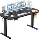 DUMOS 63 Inch Electric Standing Desk Height Adjustable, Sit to Stand Computer Workstations Large Work PC Table Home Office Writing Gaming Desks with Memory Presets for Walking Pad, Bedroom, Black