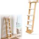 Solid Wood Leaning Cat Climbing Ladder, 70" Tall 6-Level Tree Tower