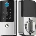 Smart Deadbolt Lock, Keyless Entry Door Lock with Keypad, Biometric Fingerprint Smart Lock for Front Door & Home Rental, App Control, Auto Lock, Long Battery Life, Nickel
