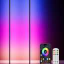 YIKBIK 2PCS RGB+W Corner Floor Lamp, 65" Color Changing 24V LED Floor Lamp with Cool White Bluetooth APP Remote Control Music Sync Atmospheres Lamp 16 Million DIY Colors for Living Room Bedroom