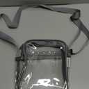 Vorspack Stadium Approved PVC Purse - Clear Crossbody Bag with Front Pocket for Concerts, Sports, Festivals (One Size, Grey)