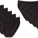 Amazon Essentials Women's Cotton High Leg Brief Underwear, Pack of 10, Black, X-Small