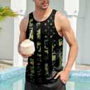 Goodstoworld Mens 3D Tank Top Novelty Graphic Breathable Quick Dry Sleeveless Beach Shirt S-4XL (XXL)