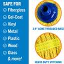 Screw On Cotton Mop Head Replacement Refill, Heavy Duty String Mop Head for Boat, Deck, Floor, Home, Car, and RV Cleaning, Durable and Absorbent Design