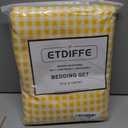 ETDIFFE Yellow Grid Duvet Cover Queen Size, 3 Piece Farmhouse Buffalo Check Gingham Geometric Pattern Printed Microfiber Comforter Cover Set, Soft and Lightweight Plaid Bedding Quilt Cover