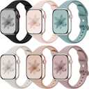 6 Pack Thin Slim Bands Compatible with Apple Watch 38mm 40mm 41mm 42mm 44mm 45mm 46mm 49mm Women Men, Replacement Soft Silicone Sport Strap for iWatch Series 11/10/9/8/7/6/5/4/3/2/1 Ultra SE