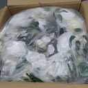 NUPTIO Large Flower Centerpieces for Tables: 17.7 inch Diameter White Artificial Flower Ball Arrangement for Wedding Party Centerpiece - 2 Pcs Fake Floral Rose for Bridal Shower Decorations