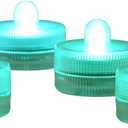 Halloween Lights Submersible LED Lights cr2032 Battery Powered Underwater Waterproof LED Tea Light for Events Wedding Centerpieces Vase Floral Xmas Holidays Home Decor Lighting(Pack of 12) (Teal)