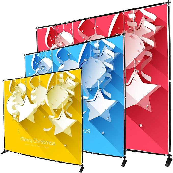 8x8 Ft Telescopic Banner Stand Step and Repeat Adjustable Backdrop Display Stand