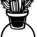 MAYJOYDIY Cactus Metal Towel Ring Cactus Potted Plant Hand Towel Holder Succulent Flowers Towel Ring Black Plant Towel Rack Wall Mounted for Bathroom Kitchen Towel Hanger Home Decors Gift