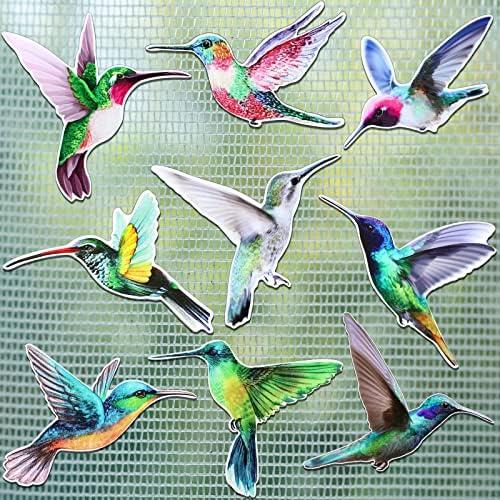 Set of 6 Hummingbird Screen Door Magnets Double Sided Screen Door Magnets Stickers Decorative Window Decorations Hummingbird Magnetic Decals for Window Patio Sliding Doors Protector