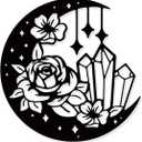 NBEADS Moon Flower Metal Wall Art, Black Moon Phase Boho Hanging Decor Silhouette for Home Bedroom Bathroom Garden Hotel Decoration (Moon Flower--9.72x9.49")