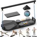 Pilates Board, Multifunctional Rebound Abdominal Board, Foldable Pilates Reformer Set, Ab Core Trainer Machine, Ab Exercise Board, Abs Workout Equipment for Women Home Gym Equipment (Black)