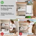 Pull out Cabinet Organizer,Extendable (12"-20") Heavy-Duty Pull-Out Drawers Secured with Nano Adhesive Tape, Ideal for Cookware Storage, for Kitchen Base Cabinets (21" Dx12-20" W(1 Pack))