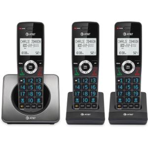 AT&T GL2101 DECT 6.0 Cordless Home Phone with Call Block, Caller ID, FullDuplex Handset Speakerphone, 2" White Backlit Display, Lighted Keypad (Graphite & Black)