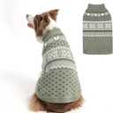 HOMIMP Dog Sweater Argyle - Warm Sweater Winter Clothes Puppy Soft Coat, Ugly Dog Sweater for Small Medium and Large Dogs, Pet Clothing Boy Girl, Grey S