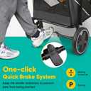 Petbobi Dog Stroller for Large & Medium Dogs - Easy Fold Dual Entry Pet Stroller with One-Foot Brake, All Terrain Wagon Cart with Air Mesh, Ideal for Large Senior Pets up to 80 lbs, Black