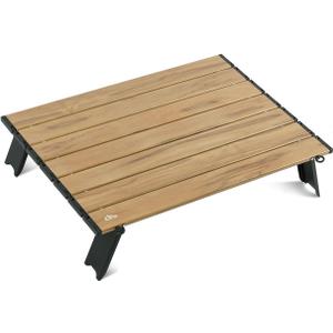 iClimb Ultralight Compact Mini Beach Picnic Folding Alu. Table with Carry Bag, Two Size (Nature - L)