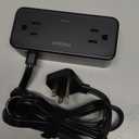 TESSAN Black Extension Cord 5 Ft, Flat Surge Protector Power Strip with 4 Wide Spaced AC Outlets 3 USB Ports (1 USB C), Ultra Thin Flat Plug with 900J Surge Protection, Office Dorm Room Essentials