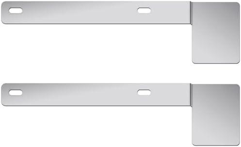 Blulu 2 Pcs Hawaii State Safety Check Sticker Plate Stainless Steel License Plate Bracket with 15 Degree Angled Long 2 Holes Vertical License Sticker Bracket Mount