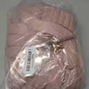 Womens Beanie Hat Scarf Gloves Set, Fleece Lined Winter Hat with Pom Pom, Long Knit Scarf Touchscreen Gloves for Cold Weather (Pink)