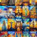 ALL4JIG World Landmark Fun Jigsaw Puzzles for Adults and Kids, 1000 Pieces, Christmas Secret Santa Gift, White Elephant Gifts, Number Partitioned for Easy Solving