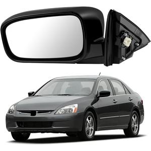 Left Driver Side Mirror compatible with Honda Accord LX EX 2003 2004 2005 2006 2007,Rear View Mirror w/Power Glass|Non-Heated|Manual Folding Replace HO1320152,76250-SDA-A13ZA(Black,Left Diver Side)