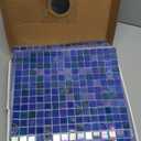 11.5 Sq.Ft Iridescent Cobalt Blue Glass Mosaic Tiles, 12.9" Sheets (10-Pack), Waterproof Mesh-Mounted for Swimming Pool & Shower Floor, Grout Required (Not Peel and Stick), 4mm Dark Blue