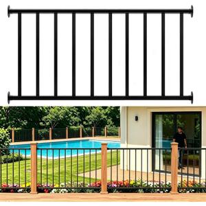 Porch and Deck Railing, 4ft x 36in H Railing with Screws, Black Textured Powder Coating Rail System for Outdoor Decks, Porches and Balconies, Terraces, Gardens