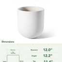 LE TAUCI 12 Inch Pots for Plants, Ceramic Large Planters for Indoor Plants, Indoor Plant Pots for Home Garden Patio Office, Planter Pots with Drainage Hole and Rubber Plug, White