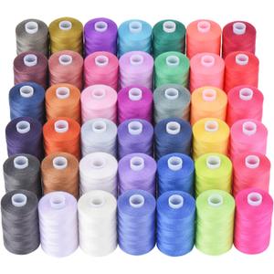 Simthread All Purpose Sewing Thread, 42 Spool Assorted 1000 Yards Polyester Threads for Sewing, Handy Polyester Sewing Threads for Sewing Machine - 42 Colors