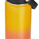 Fijinhom 18oz Insulated Stainless Steel Water Bottle, Wide Mouth Double Wall Vacuum, Silicone Straw, Sweat & Leak Proof, BPA Free Insulated Water Flask for Travel, Keep Cold 24h Hot 12h, Orange