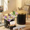 Weekgrat 2 Pack Graduation Flower Box Graduation Cap Gift Boxes 6.9 x 6.4 in empty Container for Grad Party Outdoor Indoor Activities Celebrations(Black)