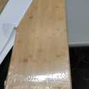 Bamboo Dual Monitor Shelf, Monitor Stand Riser with Underneath Storage for Desk Office Supplies, Supports Heavy TV up to 300 lbs, Natural