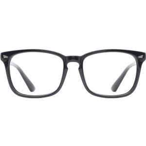 TIJN Blue Light Blocking Glasses for Women Men Clear Frame Square Nerd Eyeglasses Anti Blue Ray Computer Screen Glasses ((03)-black)
