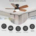 JSAITEE Ceiling Fans with Lights, 42 Inch Low Profile Ceiling Fan with Light and Remote/App Control, Flush Mount, Reversible, 3CCT, Dimmable, Noiseless, Brown Ceiling Fan for Indoor/Outdoor Use