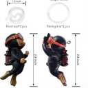 Fish Tank Decorations with 2-Pack Cute Little Floating Divers and Float Balls - Perfect Aquarium Decor for Fish Playmates, Suitable for All Fish Tanks, Black