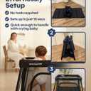 Mommy&Me Travel Crib for Baby and Toddler, Black | Lightweight 14 lb, Portable Playard, Folds in Seconds with Carry Bag, Breathable Mesh Sides, Easy Side-Zip Access