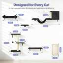 Cat Wall Shelves, Stable & Safe 6 in 1 Cat Furniture Set Black, for Cats to Climb, Hide, Lounge, and Scratch
