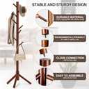 WANGMUXIA Coat Rack, Freestanding Coat Rack with 8 Hooks and 3 Adjustable Size Tree Coat Racks for Bedroom, Hallway, Entrance, Office, for Hats, Coats, Scarves, Handbags