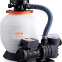 VEVOR 14-inch Sand Filter Pump for Above Ground, Digital Programmer Timer, 3000 GPH, 3/4 HP Pool Pumps System & Filters Combo Set with 6-Way Multi-Port Valve & Strainer Basket, Easy Installation